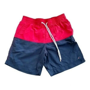 Tommy Hilfiger men’s swim shorts red blue size Medium preloved